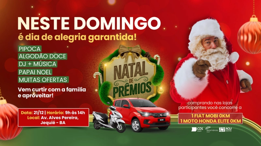 Abertura do Natal da Alves Pereira acontece neste domingo com programação especial para toda a família