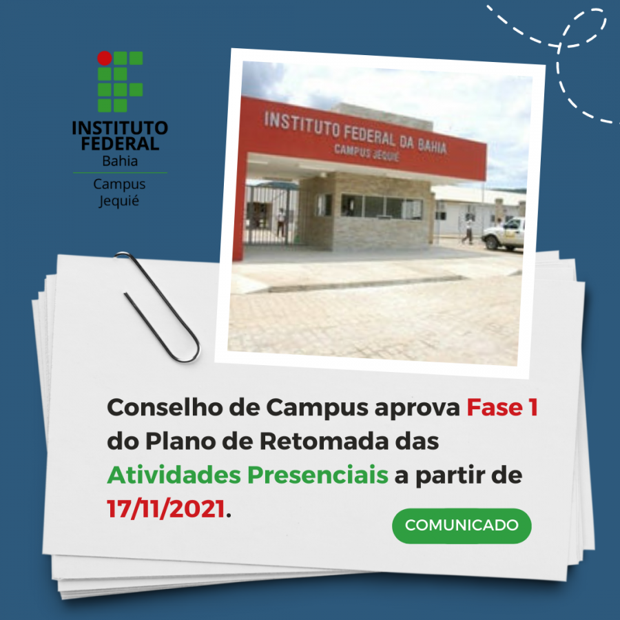 Conselho de Campus do IFBA Jequié define retorno presencial de forma gradativa