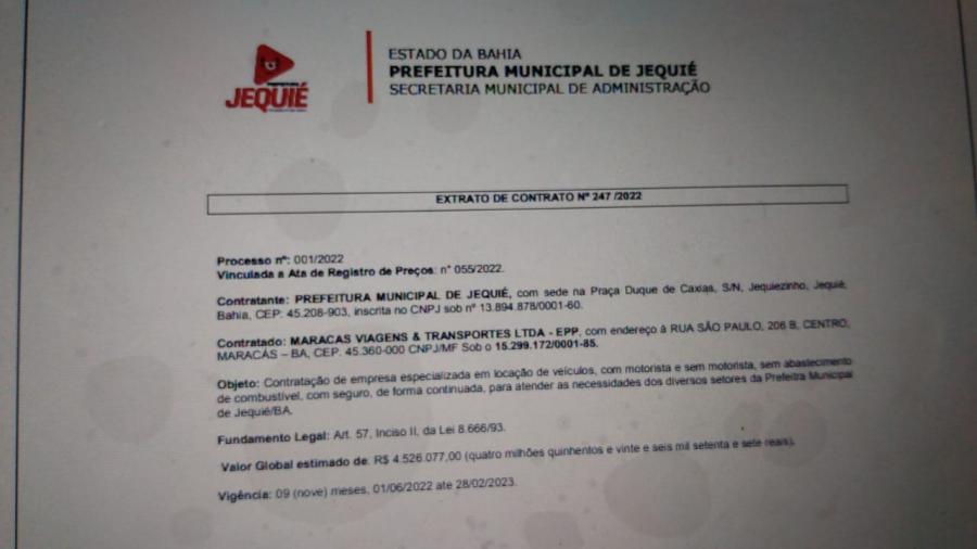 Prefeitura de Jequié emite nota sobre matéria que aponta contratação de empresa de transportes por R$ 4 milhões