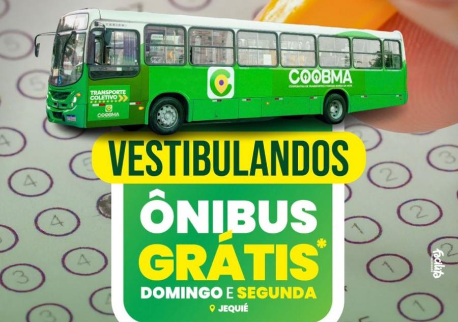 Coobma vai oferecer ônibus gratuito para vestibulandos da Uesb