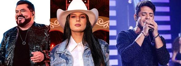 Ana Castela, Limão com Mel, Kevi Jonny e Luiz Caldas no palco de Jequié neste domingo
