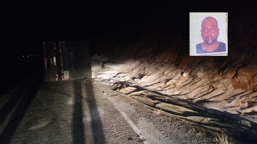 Motorista morre após tombamento de carreta na BA-206 em Pé de Serra