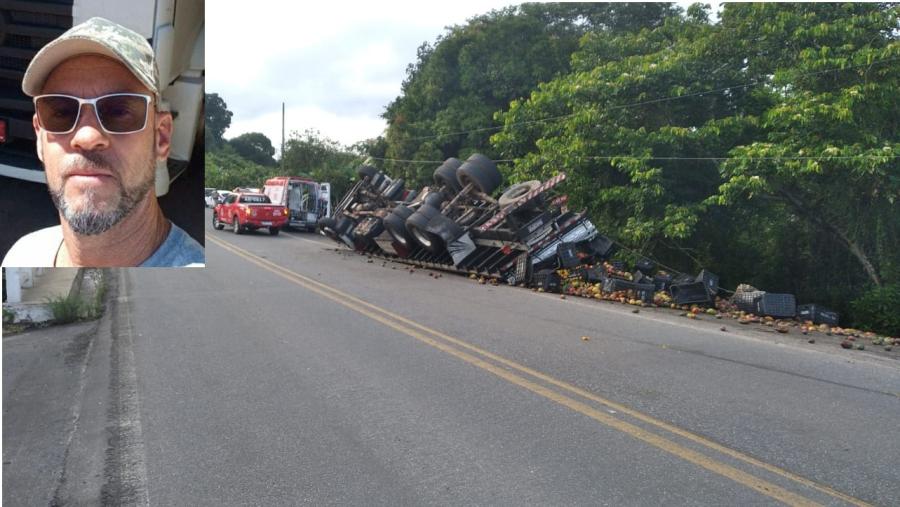 Caminhoneiro de Jaguaquara morre preso às ferragens após acidente na BR-330