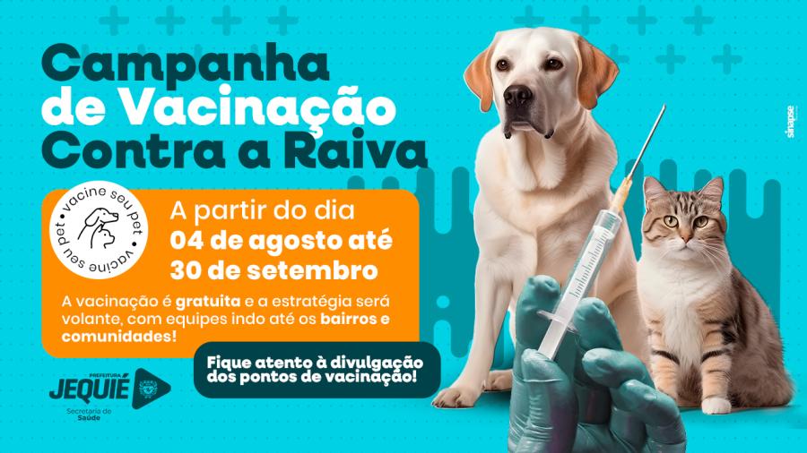 Prefeitura de Jequié inicia a campanha de vacinação contra raiva para cães e gatos